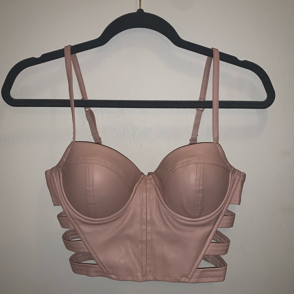 Strappy Pink Corset Crop Top